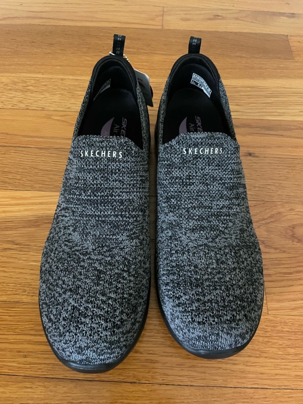 Skechers women’s Black & Gray Slip-On Knit Loafers